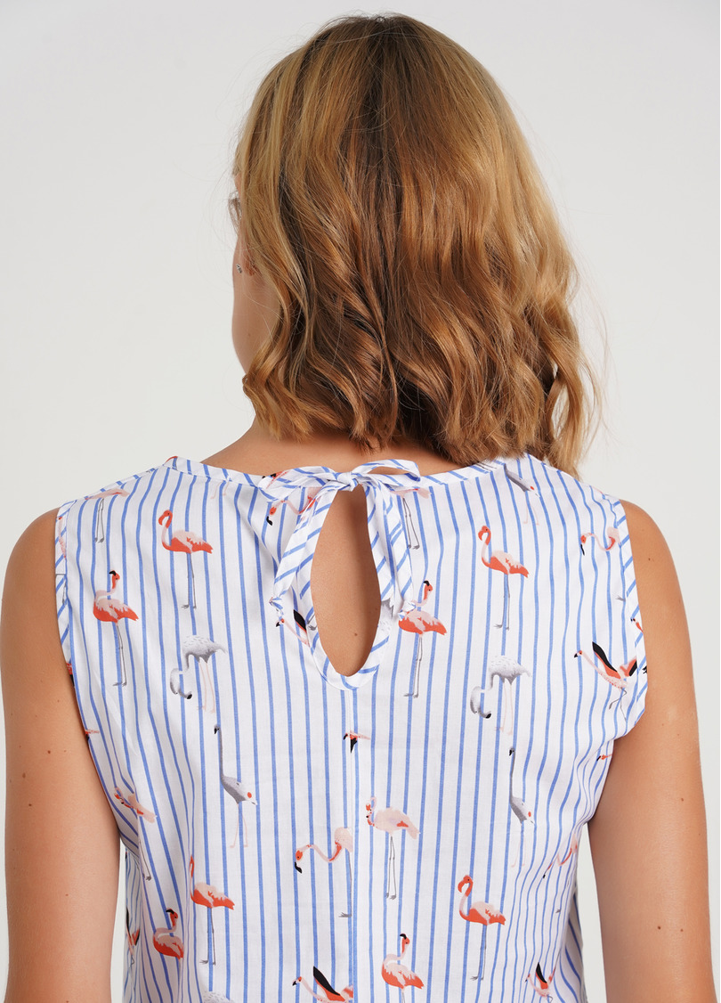 Сукня з візерунком бавовняна FLAMINGO 8703/010 blue stripe (блакитний)