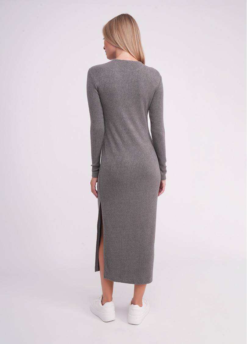 Трикотажное платье миди MOSSLINES 8809/150 gunsmoke melange (серый)
