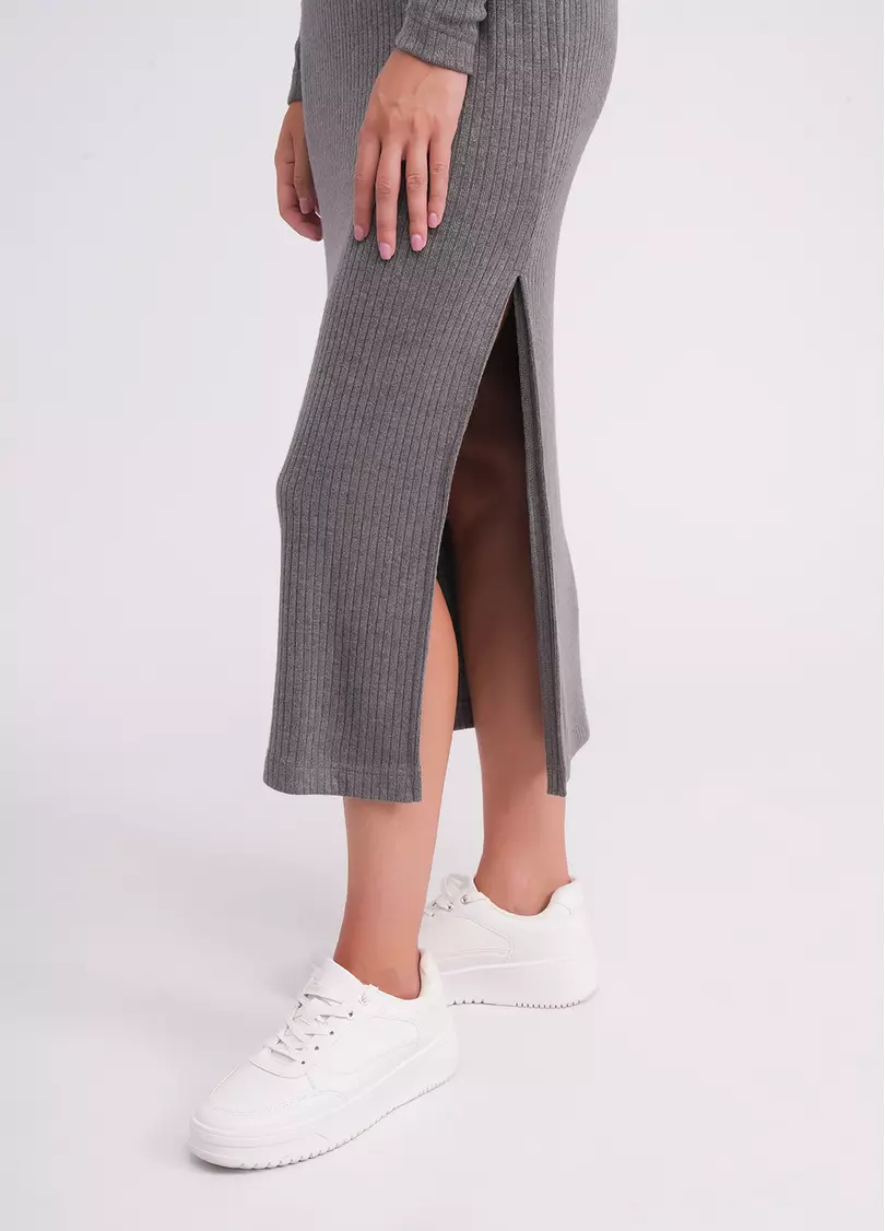 Трикотажна сукня міді MOSSLINES 8809/150 gunsmoke melange (сірий)