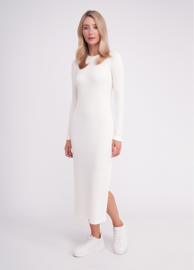 Трикотажное платье миди MOSSLINES 8809/150 white dove (белый)