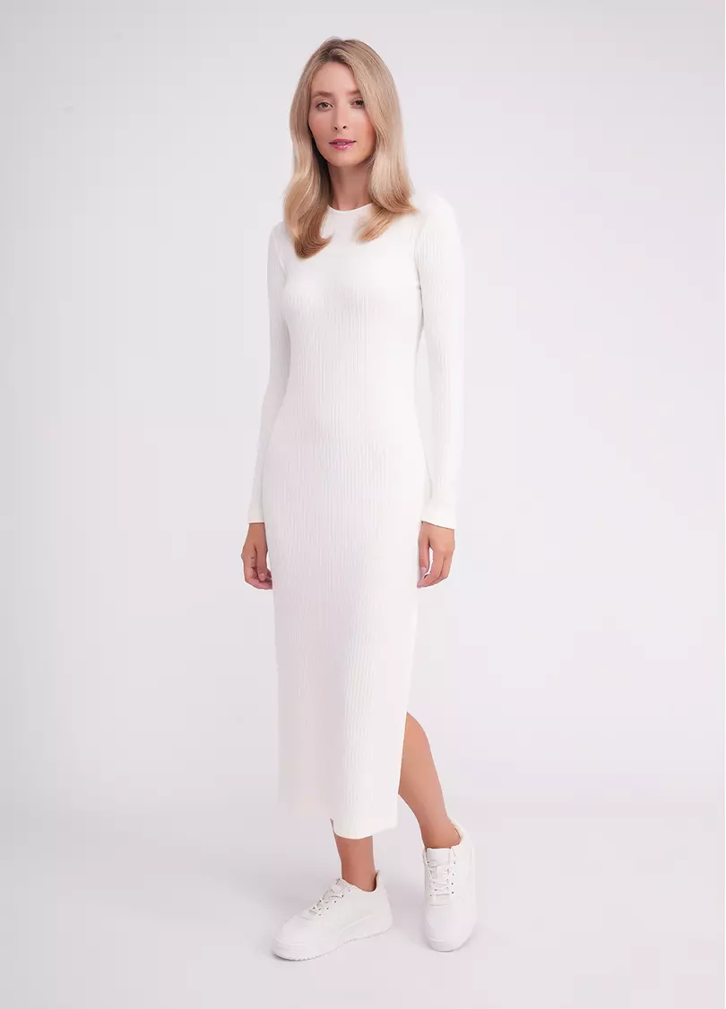 Трикотажна сукня міді MOSSLINES 8809/150 white dove (білий)