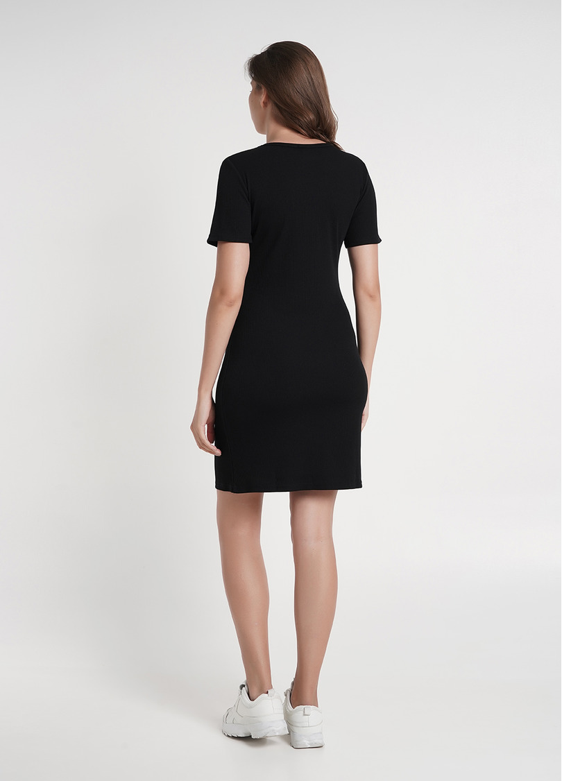 Хлопковое платье в рубчик RIB 8702/010 black (черный)
