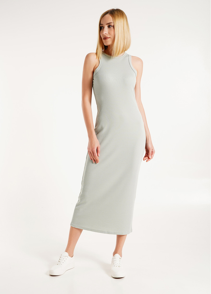 Платье в рубчик из хлопка RIB 8706/010 mint (зеленый)