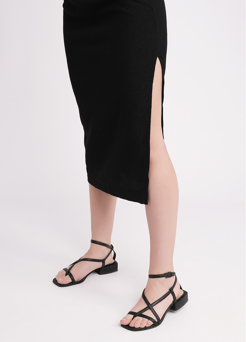 Платье с драпировкой RUMPLE RICH 8708/260 black (черный)