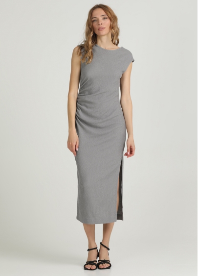 Платье миди с драпировкой RUMPLE RICH 8708/260 light grey (серый)