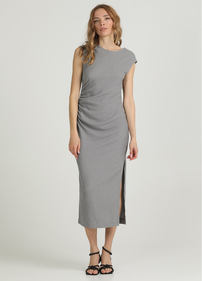 Платье миди с драпировкой RUMPLE RICH 8708/260 light grey (серый)