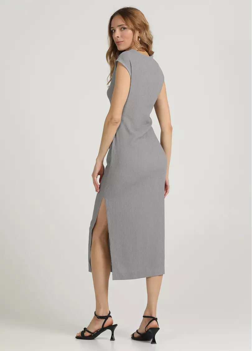 Платье миди с драпировкой RUMPLE RICH 8708/260 light grey (серый)