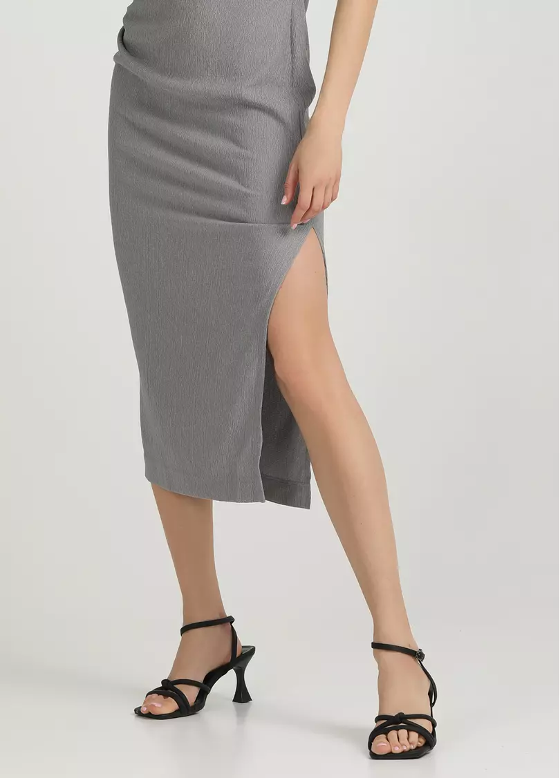 Платье миди с драпировкой RUMPLE RICH 8708/260 light grey (серый)