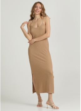 Сукня міді з жатої тканини WHISPERED FOLDS 8901/260 dark beige (бежевий)