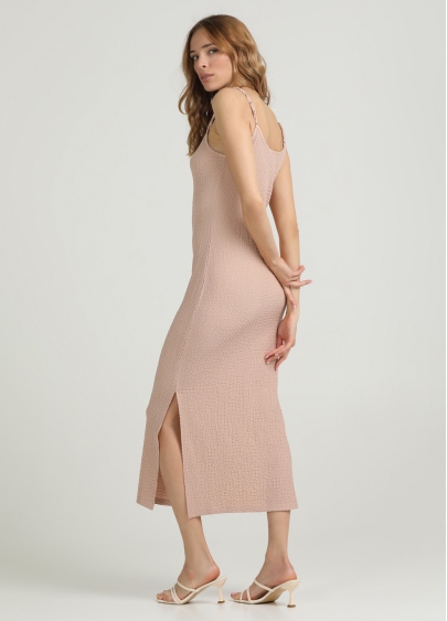 Платье миди из жатой ткани WHISPERED FOLDS 8901/260 light beige (бежевый)