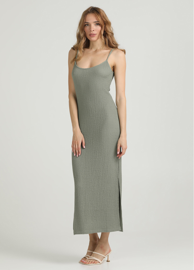 Сукня міді з жатої тканини WHISPERED FOLDS 8901/260 mint green (зелений)