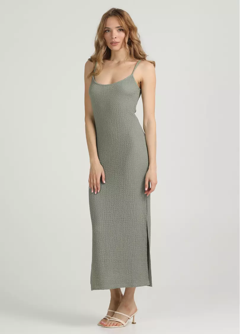 Платье миди из жатой ткани WHISPERED FOLDS 8901/260 mint green (зеленый)