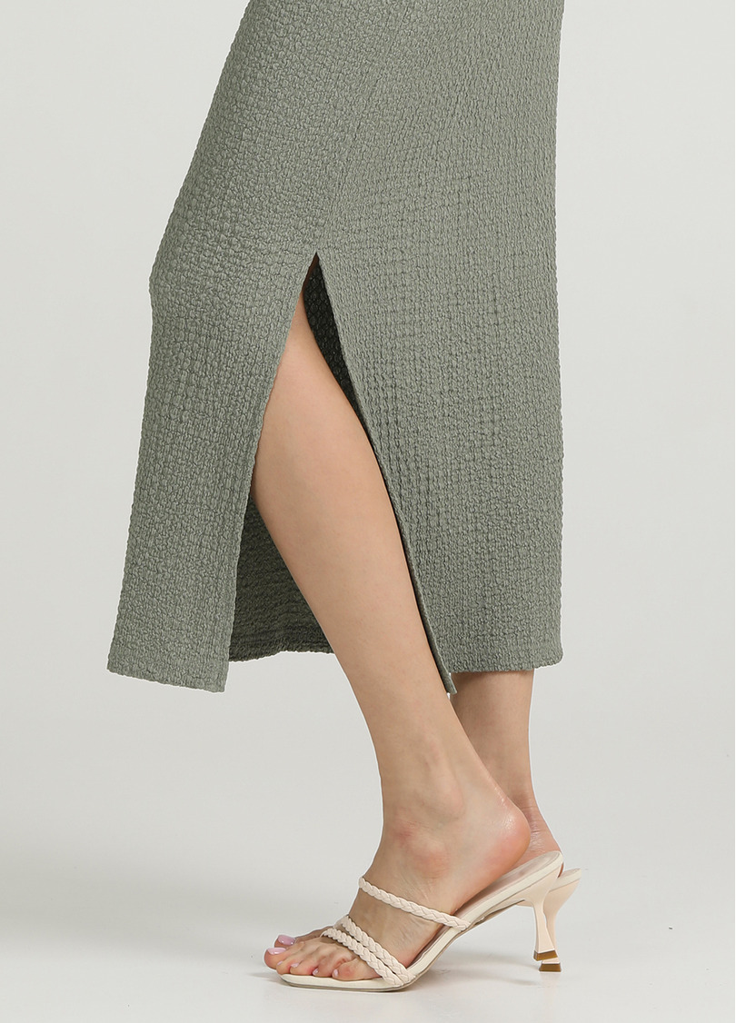 Сукня міді з жатої тканини WHISPERED FOLDS 8901/260 mint green (зелений)