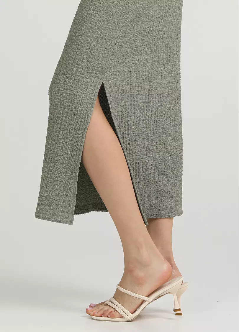 Платье миди из жатой ткани WHISPERED FOLDS 8901/260 mint green (зеленый)