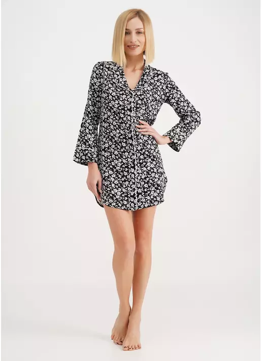 Сукня-сорочка у квітковий візерунок WILDFLOWERS 8804/040 black (чорний)