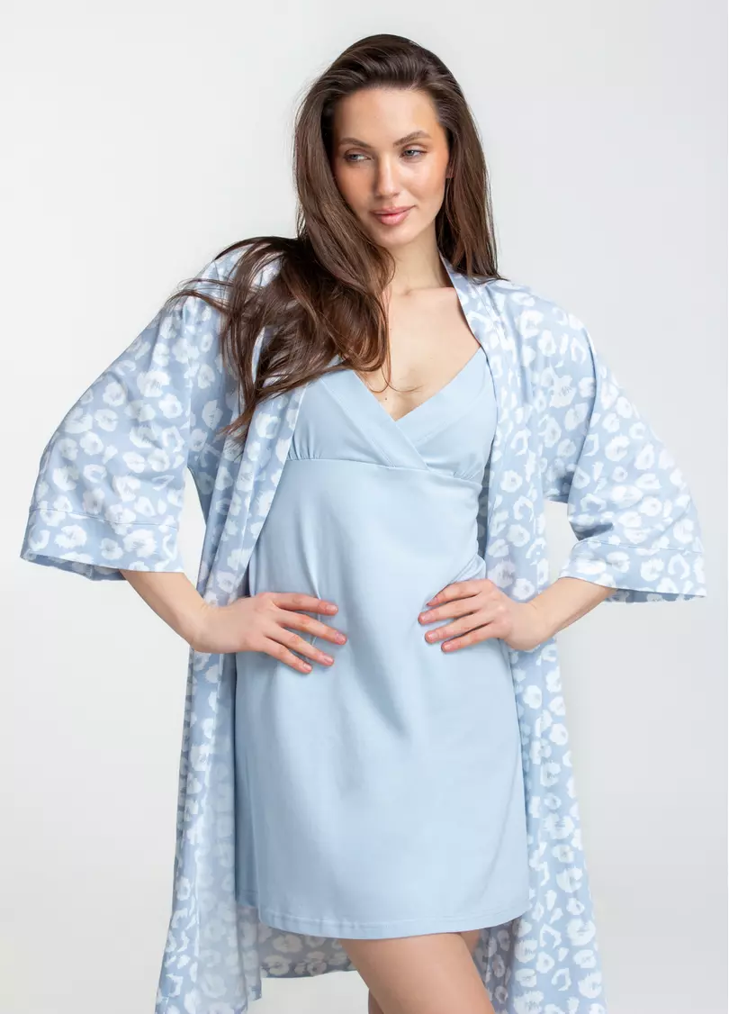 Ночная рубашка на бретелях COTTON BLOOM 8020/010 (голубой)