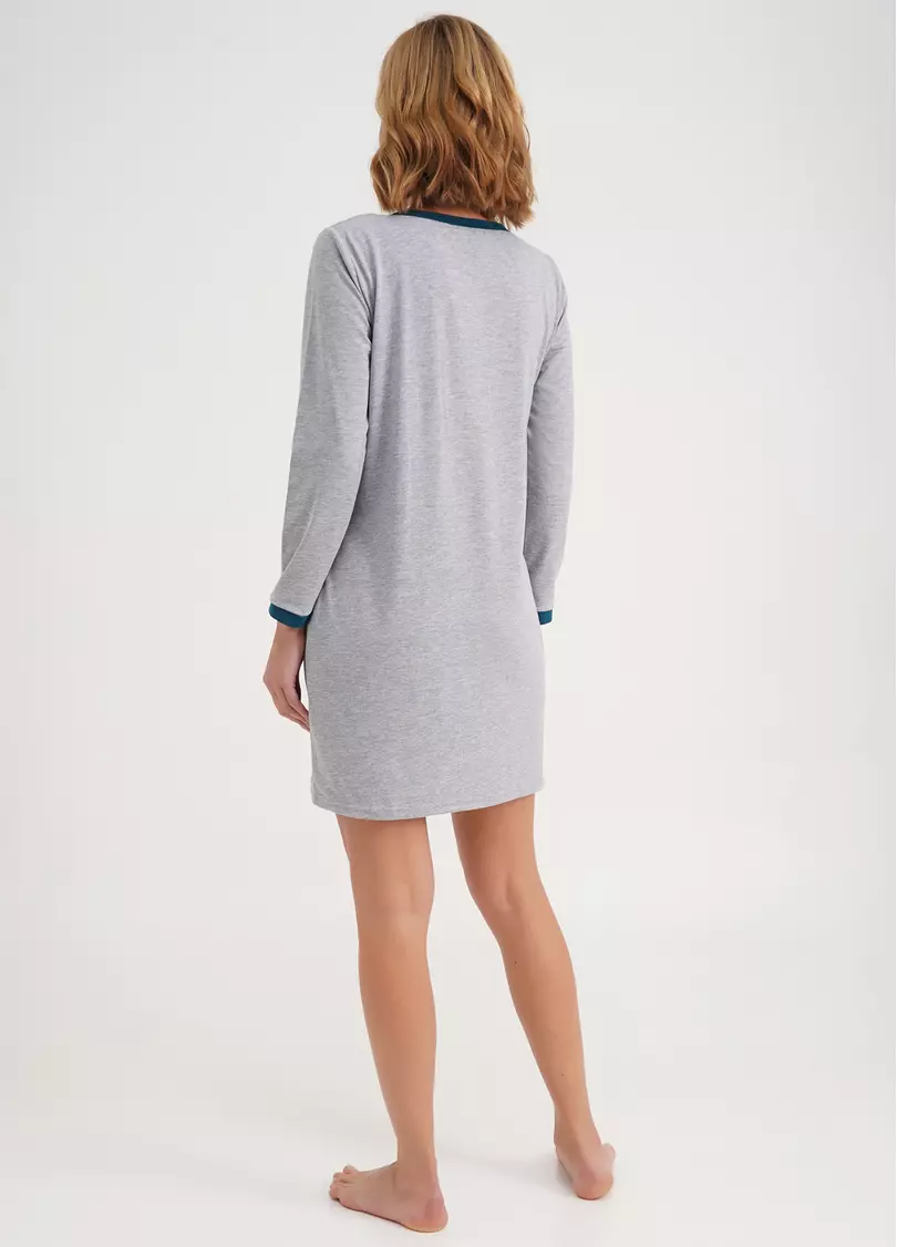 Ночная рубашка хлопковая FAVORITE TIME 8313/010 light grey melange (серый)