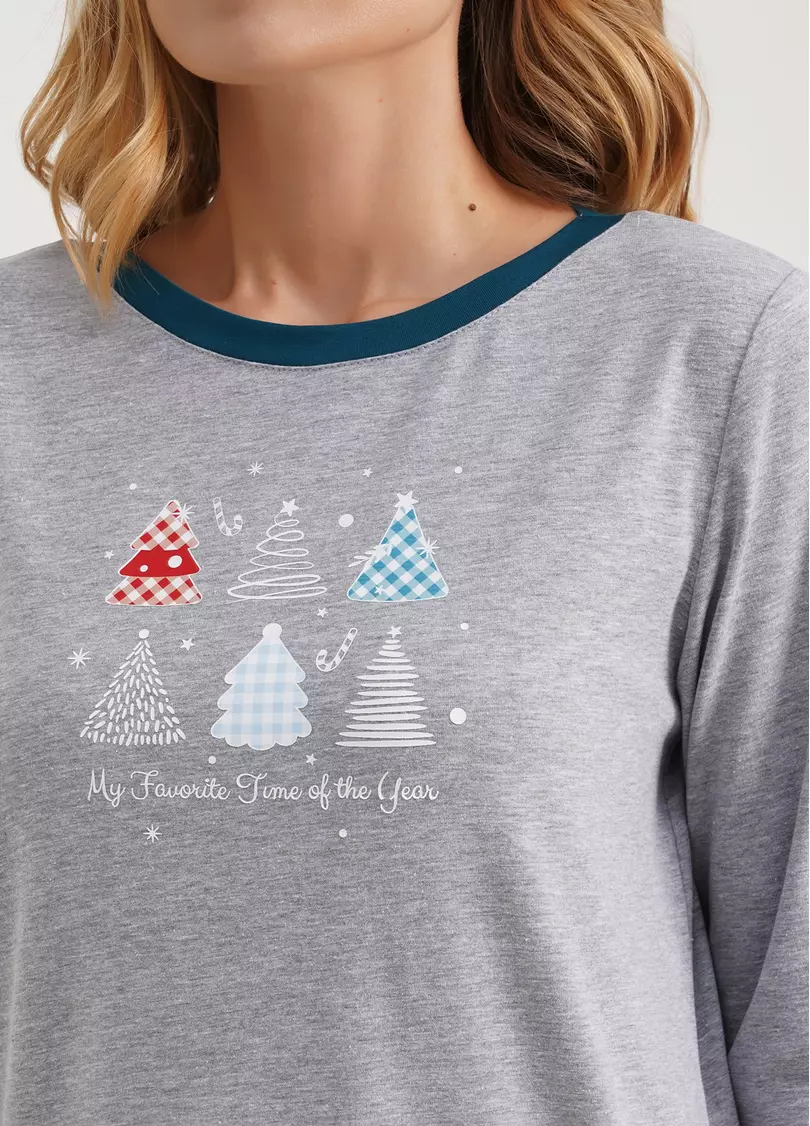 Ночная рубашка хлопковая FAVORITE TIME 8313/010 light grey melange (серый)