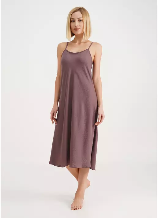 Нічна сорочка довга із жатого шовку FLORENCE 8018/050 dark powder (рожевий)