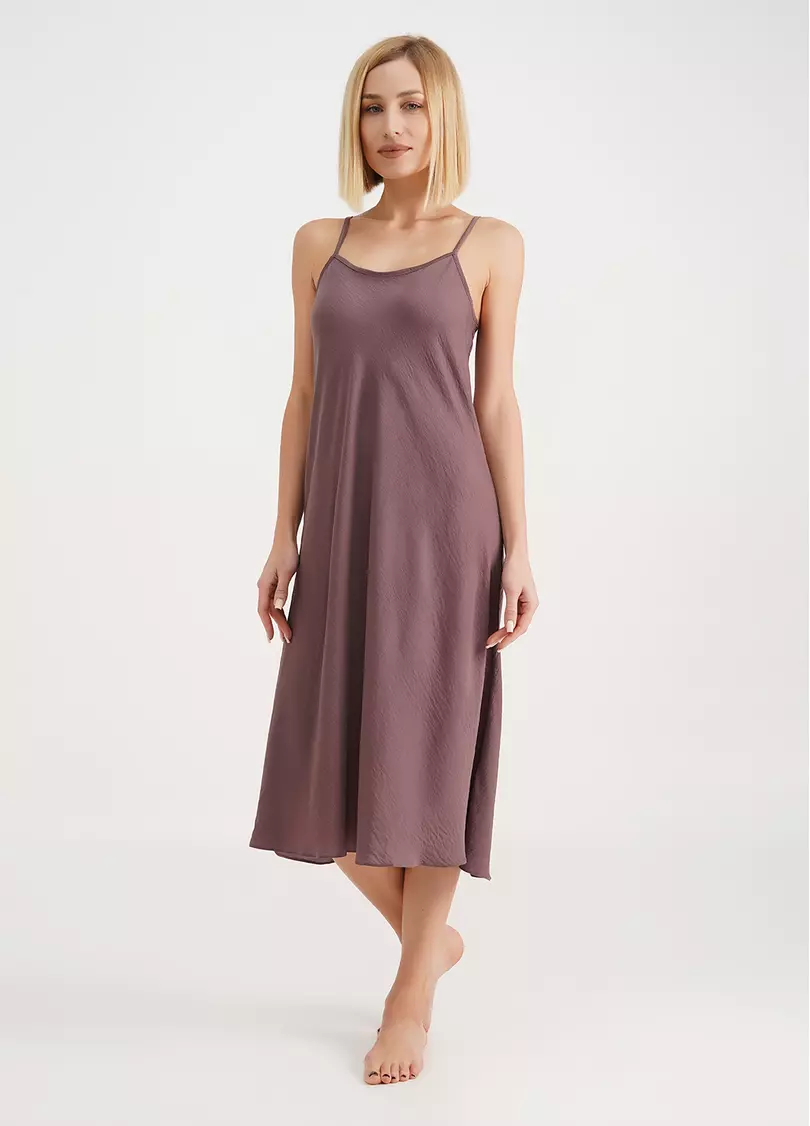 Ночная рубашка длинная из жатого шелка FLORENCE 8018/050 dark powder (розовый)