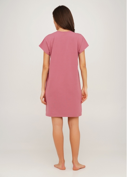 Ночная рубашка из хлопка с принтом "Лягушка" FLOW&FROG 8106/010 pink (розовый)