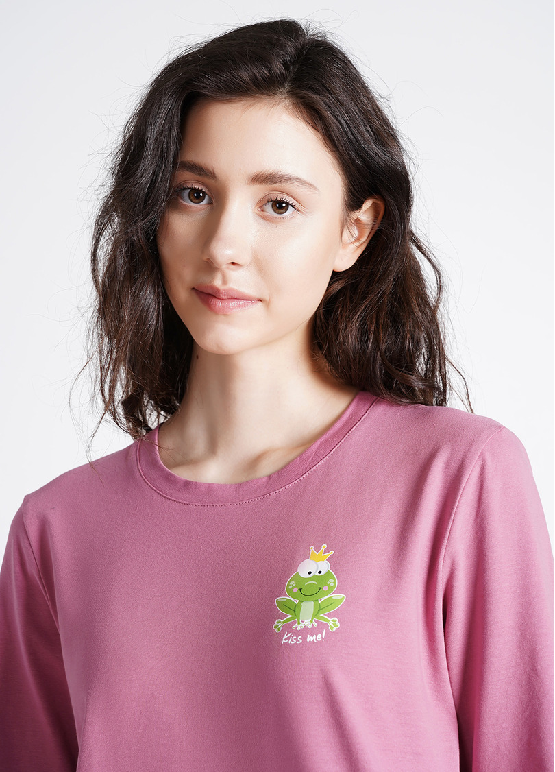 Ночная рубашка с длинными рукавами FLOW&FROG 8309/010 pink (розовый)