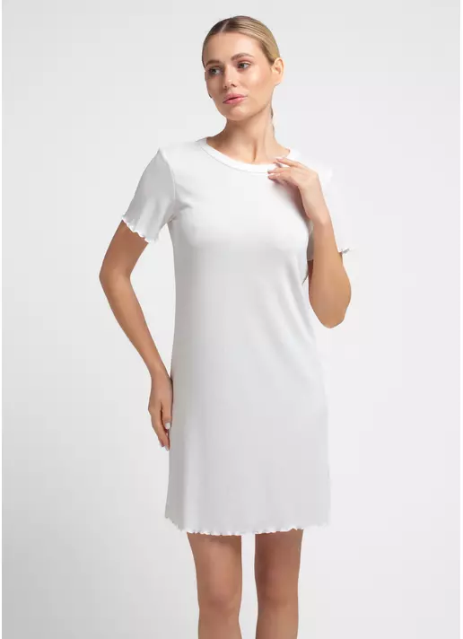 Ночная рубашка из ажурного трикотажа MALLOW 8120/310 milk (белый)