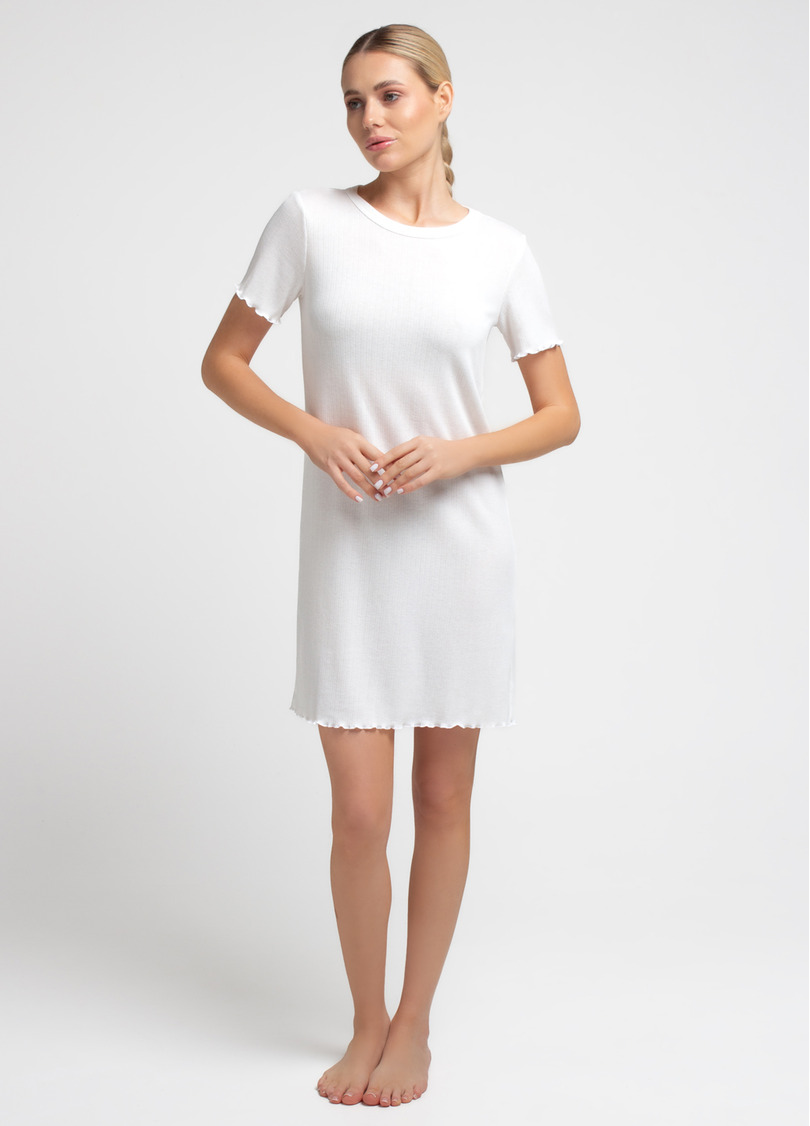 Ночная рубашка из ажурного трикотажа MALLOW 8120/310 milk (белый)