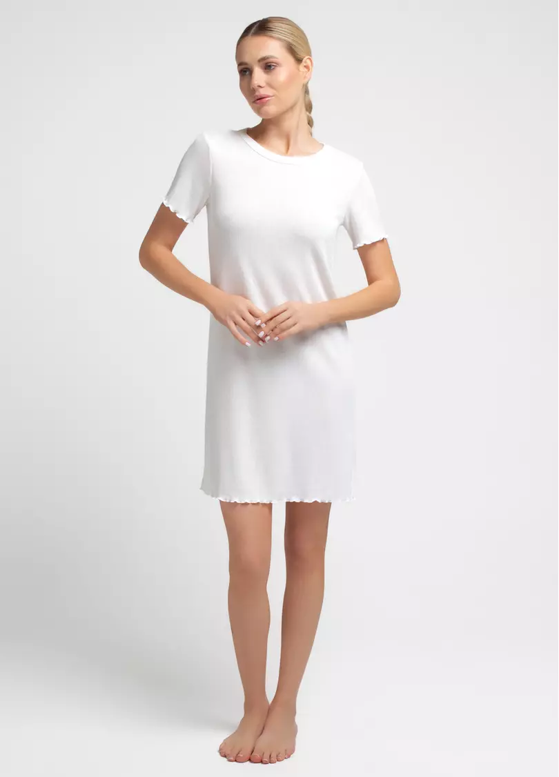 Ночная рубашка из ажурного трикотажа MALLOW 8120/310 milk (белый)