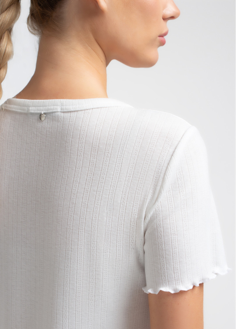 Ночная рубашка из ажурного трикотажа MALLOW 8120/310 milk (белый)