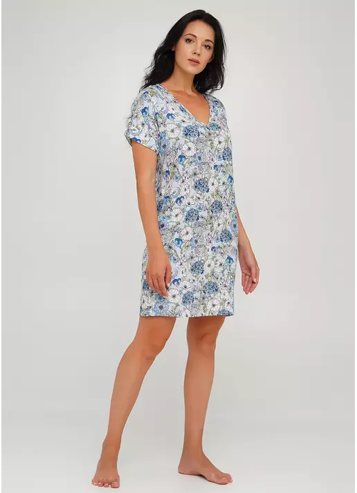 Короткая ночная рубашка с цветочным принтом OLIVE 8103/040
