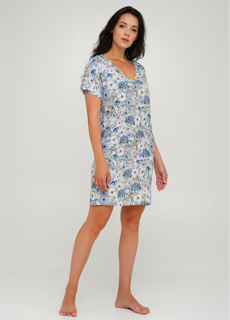 Короткая ночная рубашка с цветочным принтом OLIVE 8103/040