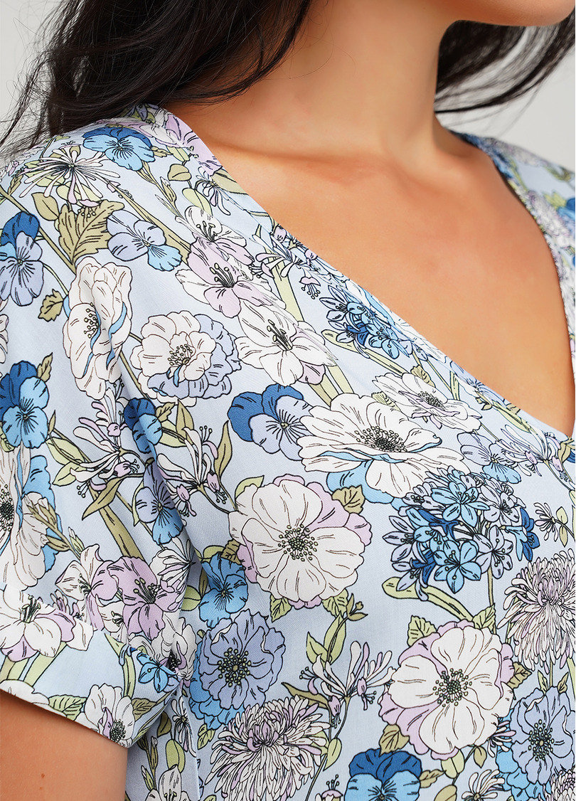 Короткая ночная рубашка с цветочным принтом OLIVE 8103/040