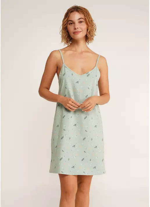 Нічна сорочка бавовняна SERENE GREENS 8021/010 muted mint (зелений)