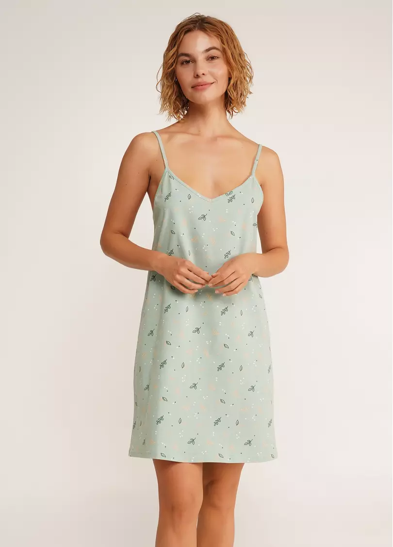 Ночная рубашка хлопковая SERENE GREENS 8021/010 muted mint (зеленый)