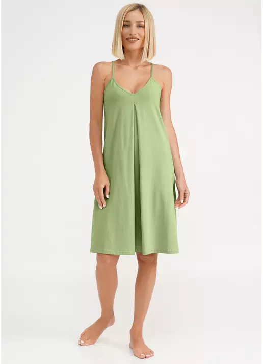 Хлопковая ночная рубашка на бретелях SEVILLA 8016/010 light green (зеленый)