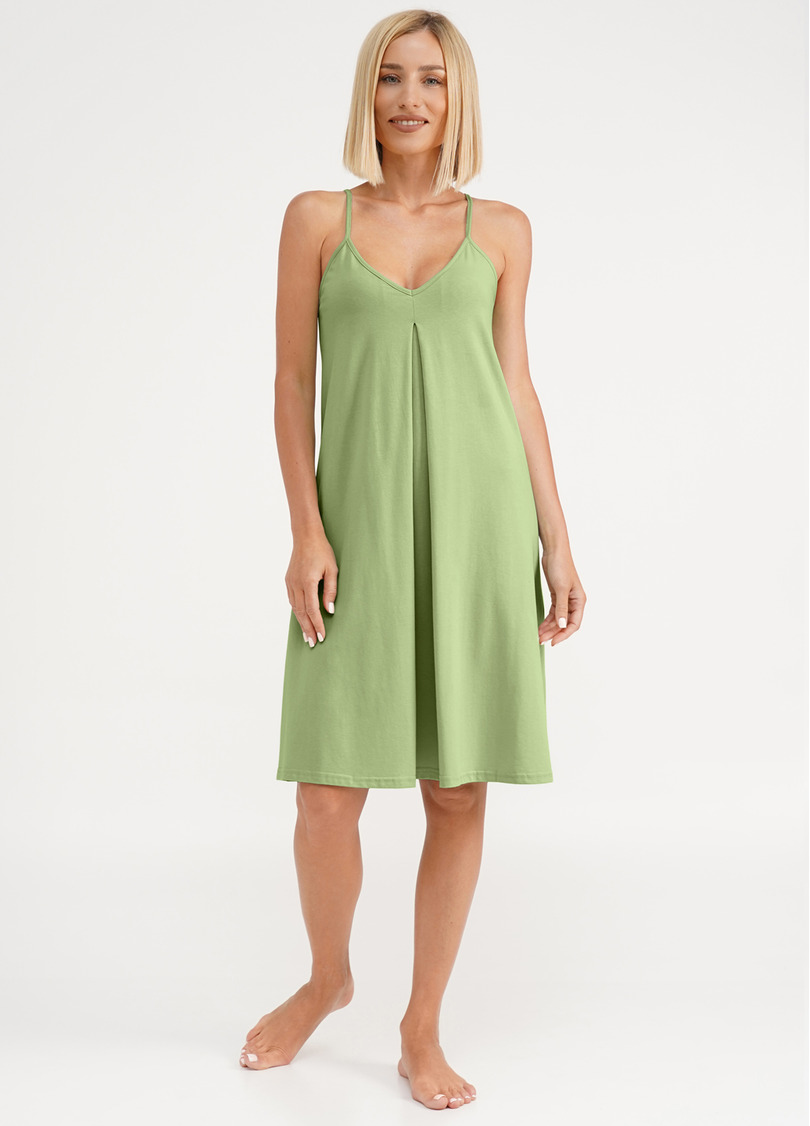 Бавовняна нічна сорочка на бретелях SEVILLA 8016/010 light green (зелений)