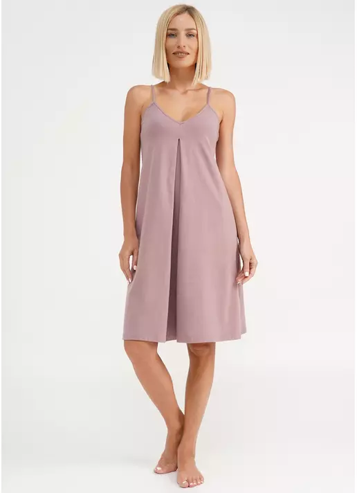 Хлопковая ночная рубашка на бретелях SEVILLA 8016/010 light powder (розовый)