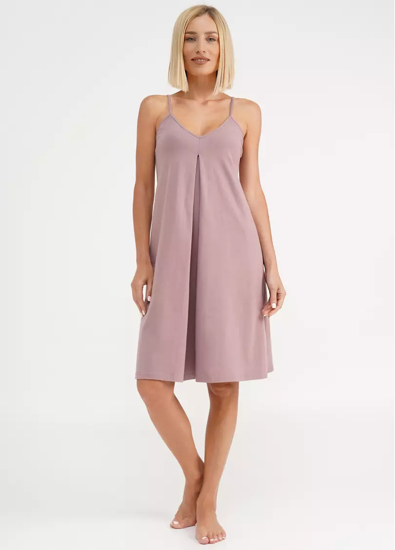 Хлопковая ночная рубашка на бретелях SEVILLA 8016/010 light powder (розовый)