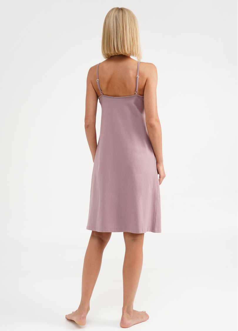 Бавовняна нічна сорочка на бретелях SEVILLA 8016/010 light powder (рожевий)