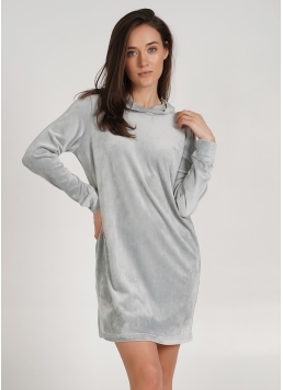 Велюрова сукня туніка з капюшоном SOFT WINTER 8311/080 grey (сірий)