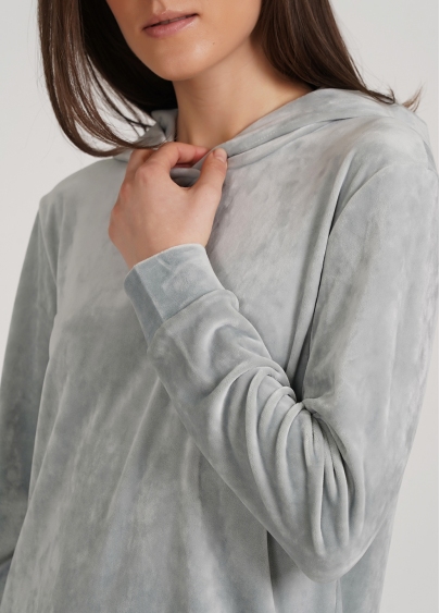 Велюрова сукня туніка з капюшоном SOFT WINTER 8311/080 grey (сірий)