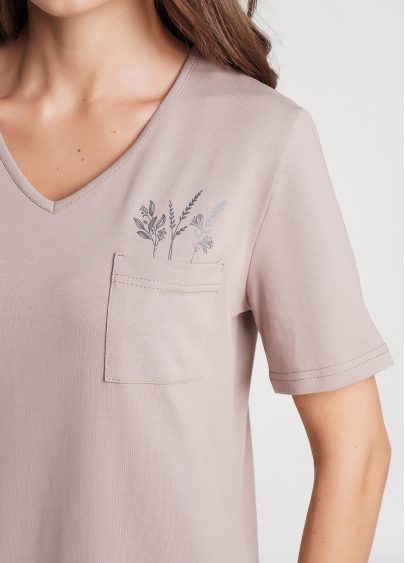 Ночная рубашка из хлопка SPRING FLOWERS 8117/010 mokko (коричневый)