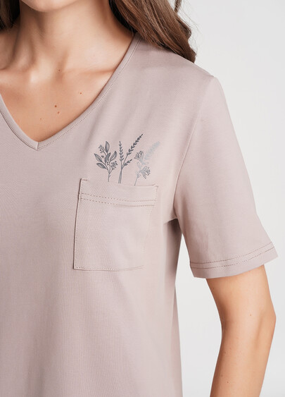 Нічна сорочка з бавовни SPRING FLOWERS 8117/010 mokko (коричневий)