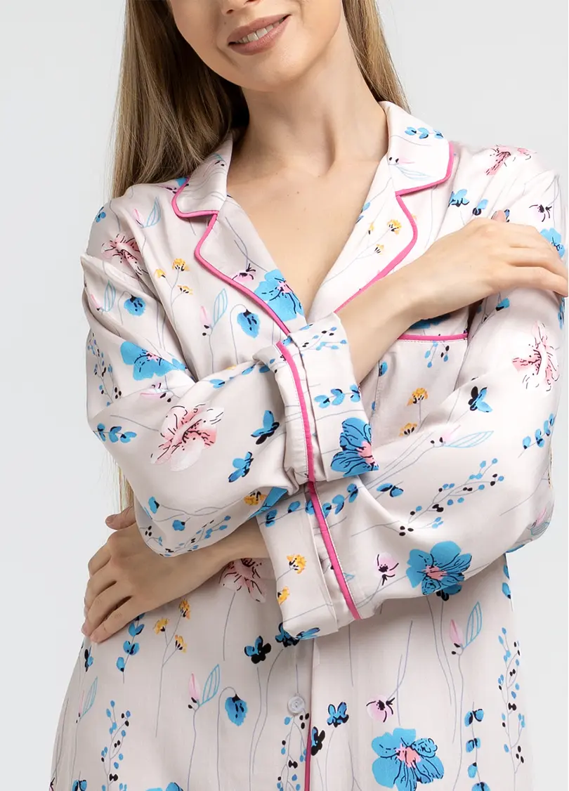 Рубашка ночная FLOSSED IN FLOWERS, розовая
