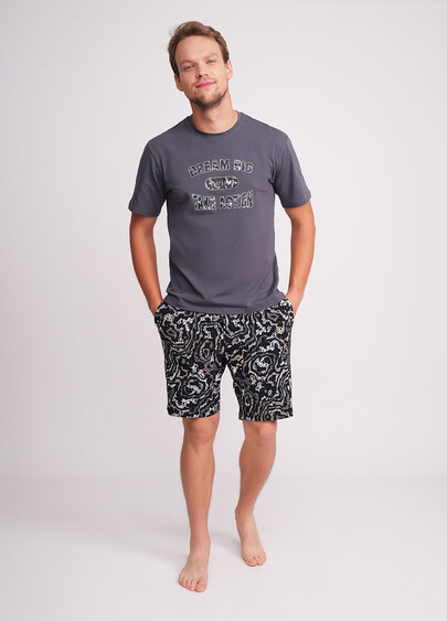 Шорты мужские хлопковые COUNTRY PRINT 9002/010 abstract print (черный)