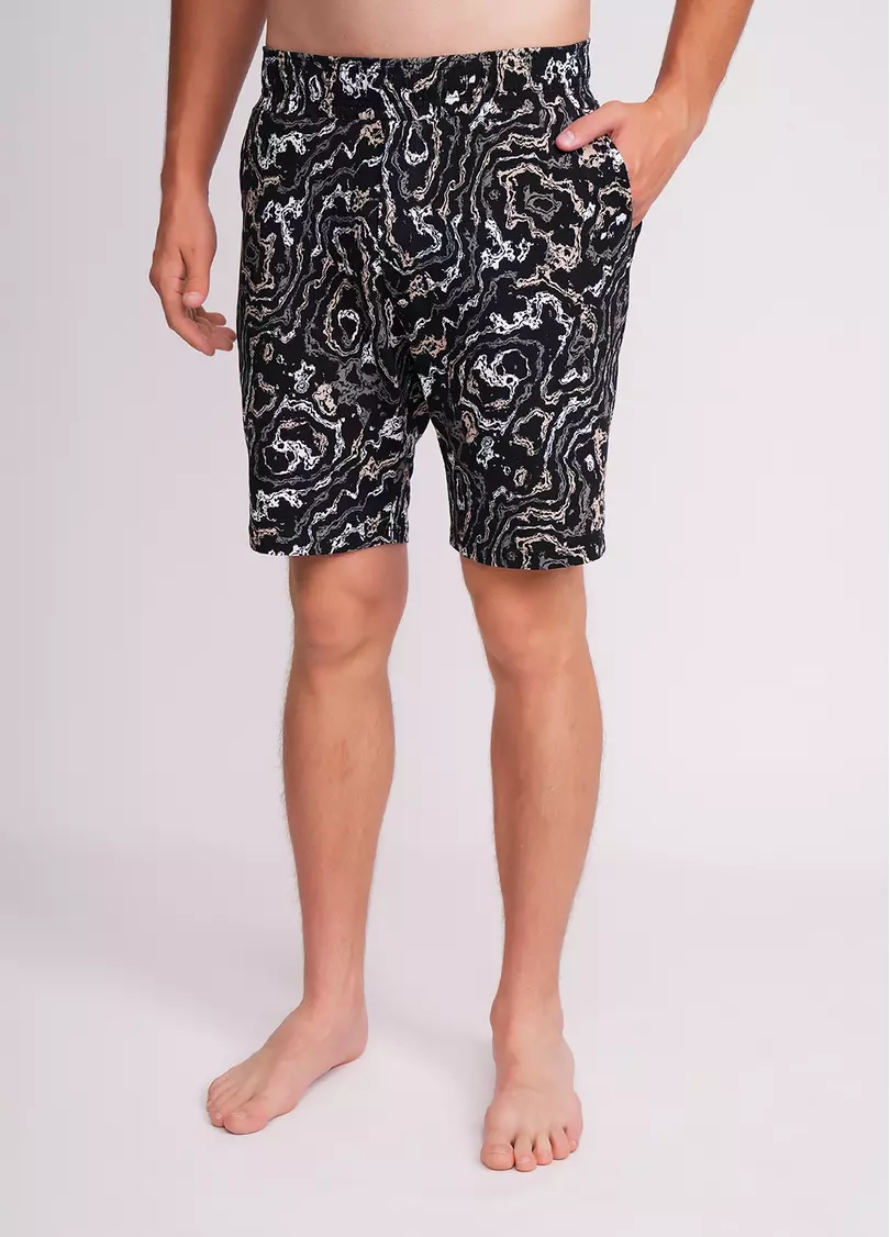 Шорты мужские хлопковые COUNTRY PRINT 9002/010 abstract print (черный)