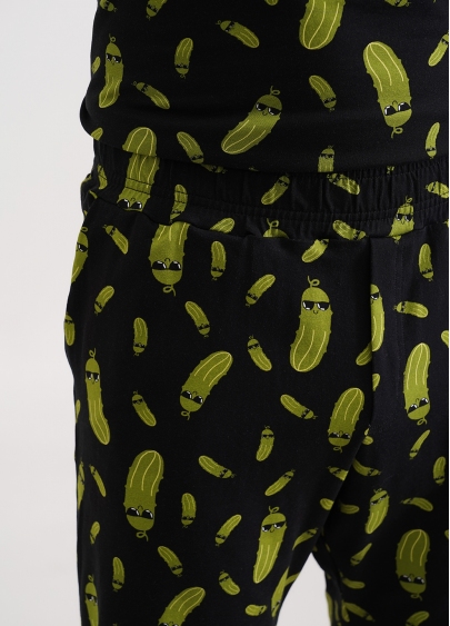 Шорти чоловічі бавовняні з принтом огірки COUNTRY PRINT 9002/010 black/cucumbers (чорний)