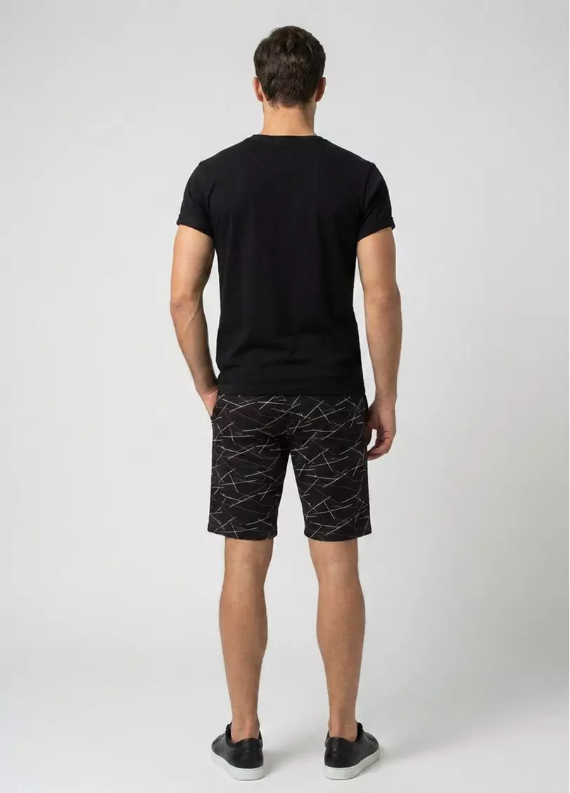 Шорти чоловічі з принтом COUNTRY PRINT 9003/010 black/line print (чорний)