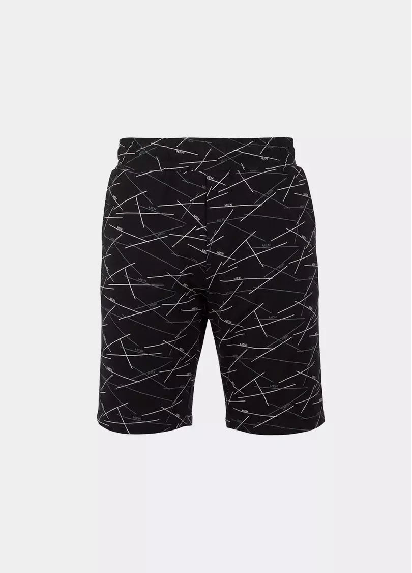 Шорти чоловічі з принтом COUNTRY PRINT 9003/010 black/line print (чорний)